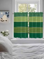 Farm Retro Green Wood Grain Window Valance Curtains, Rustic Wooden Plank Texture Light Filtering Kitchen Valance with 3-inch Rod Pocket for Living Room Bathroom Bedroom,2 Panel,42x45In