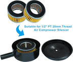 Zorfeter 20mm Threaded 1/2" PT Air Compressor Silencer Intake Noise Muffler Replacement, Air Filter Element Accessories Air Compressor Parts HE014A