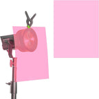 Lystaii 9pcs Gel Light Filter Color Correction Colored Overlays Transparent Film Lighting Gel Filter Plastic Sheets Correction 11.7 by 8.3 Inches for Film, Video, Photo, Stage (Pink)