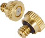 KUWAN 0.016" Orifice (0.4mm) Thread UNC 10/24 Brass Misting Nozzles Low Pressure Atomizing Misting Sprayer Water Hose Nozzle for Greenhouse, Landscaping, Outdoor Cooling Mister System (20PCS)