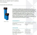 Pentair Pentek 150235 Big Blue Filter Housing, 1 1/2" NPT #20 Whole House Heavy Duty Water Filter Housing with High-Flow Polypropylene (HFPP) Cap and Pressure Relief Button, 20-Inch, Black/Blue