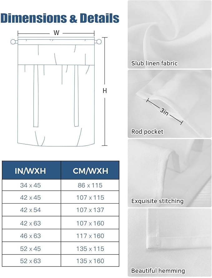 Tie Up Curtains for Windows, Cows Sunflowers Adjustable Balloon Nature Linen Textured Kitchen Curtain, Spring Floral Bees Farmhouse Barn Decorative Tie Up Curtain for Window, 52" x 45"
