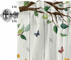 Easter Gnomes Curtain Valances for Windows, Kitchen Valance Window Treatment, Spring Watercolor Eggs Flower Wood Grain Light Filtering Block Curtains for Bathroom/Bedroom/Living Room 54'' x 18''