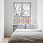 Colorful Easter Half Window Curtains 24 Inches Long, Spring Watercolor Bunny Egg Flower Wood Grain Window Treatment Curtain Drapes, Short Curtains Tiers for Kitchen Over Sink, 27.5"x24", 2 Panels