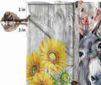Farmhouse Kitchen Curtains 54 Inches length, Watercolor Sunflowers Animals Printed Wood Grain Window Treatment Curtain Drapes, Thermal Insulated Drapes for Basement Hotel RV, 42"x54", 2 Panels