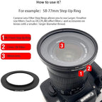 Metal Step Up Ring, 95mm to 105mm 95-105mm Step Rings 2 Pieces Step-Up Lens Adapter Ring for Canon Nikon Sony Camera Lens LingoFoto