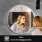 LED Illuminated Bathroom Mirror Round Wall Mirror with Touch/Dimmable/Demister Pad Makeup Mirror for Vanity Living Room Bedroom(Size:50CM) ()