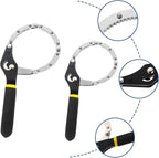 2Pcs Adjustable Oil Filter Wrench for Trucks and Farm Equipment Tool for Easy Removal of Tough Oil Filters Tight Spaces