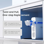 Waterdrop TSU 0.01μm Ultra-Filtration Under Sink Water Filter System, 3-Stage Tankless Undersink Water Filtration with Faucet, Smart Panel, Does not Lower TDS (𝙉𝙊𝙏 𝙍𝙊), Drilling Required
