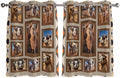 2 Panel Kitchen Cafe Curtains, Desert Camels Sunlight Filtering Nature Air Through, Home Decor Window Covering Tier Curtains for Bedroom Living Room Western Wildlife Brown Animals Country