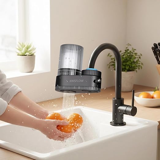Sinks-Mounted faucetfilterefficientwaterpurificationsystemeffectivelyremovesunpleasantchlorineodorand impurities, suitablefor15/16 13/15 inch and 3/4 inch Kitchen (Gray)