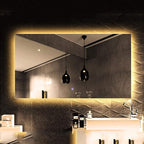 Wall Mirror Modern LED Bathroom Mirror with Defogging Backlit Bathroom Mirrors with Light and Touch Sensor Switch Demister Pad (Color : D Size : 50CMx70CM) (C 70CMx90CM)
