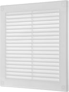 Repa Market 6 x 6 Inch (Outer) White Square Air Vent Cover - Plastic Fresh Air Intake Vent - AC Cover with Nylon Mesh Screen, Wall, Ceiling HVAC Return Air Register, Modern Soffit Vents
