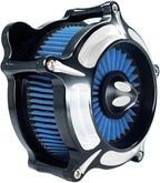 Air Filter Intake Motorcycle Turbine Cleaner Kit Cnc Cut Chrome for Harley Touring Street Glide 2008 - 2016 Softail 2016 - 2017 Fitment - C (Blue)