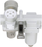 PneumaticPlus SAU420-N06G-MEP Compressed Air Filter Regulator Combo 3/4" NPT - Metal Bowl, Manual Drain, Bracket, Gauge