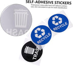 8pcs Trash Can Stickers for Easy Waste Sorting Self-Adhesive Rubbish Bin Labels Black and Blue Decals for Recycling and Composting Use