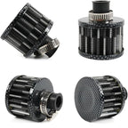 MUGE RACING 2Pcs Air Filter Cold Air Intake Filter Breather 12mm Valve Cover Breather Filter For Car and Motorcycle(Carbon Fiber)