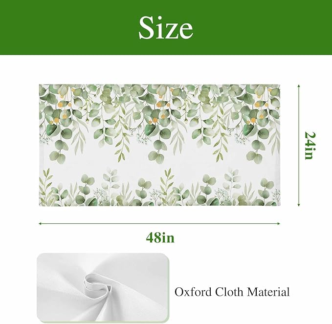 Fluorescent Light Covers for Ceiling Lights Sage Green Eucalyptus Leaves Magnetic Light Filters 2 Pack 4x2 ft Nature Leaf Plant Ceiling Lights Cover for Classroom Office School Home Drop Lamp Decor