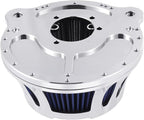 Air Cleaner Motorcycle Air Filter Intake System Kit Fit for Harley Dyna 2000-2017, Softail 2000-2015, Touring 2000-2007(B-Chromed Silver)