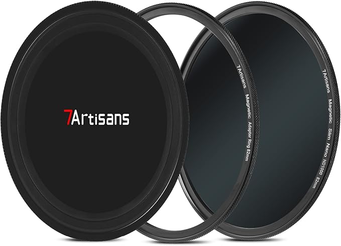 7artisans Nano Magnetic Filter UV Filter ND Light Reduction Filter/CPL Polarization Filter/GND Gradient Filter/Black Mist 1/4 Portrait Photography Filter Suitable for Lens(72mm ND1000)