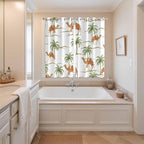 2 Panel Kitchen Cafe Curtains, Desert Camels Sunlight Filtering Nature Air Through, Home Decor Window Covering Tier Curtains for Bedroom Living Room 80W x 63L inch Tropical Date Palm Trees Animal