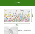 Fluorescent Light Covers for Ceiling Lights Spring Flowers Magnetic Light Filters 2 Pack 4x2 ft Daisy Butterflies Dragonfly Ceiling Lights Cover for Classroom Office School Home Drop Lamp Decor