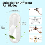 2026 Upgrade 5pcs Ceiling Fan Filters for Blades Easy-Stick Strong Fixity Activated Coconut Carbon Fan Filter for Ceiling Fan, Universal Fan Blade Air Fresh Purifier Cat Litter Box Filter, White