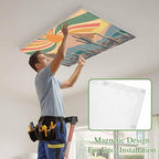 Fluorescent Light Covers for Ceiling Lights Cactus Desert Magnetic Light Filters 2 Pack 4x2 ft Boho Abstract Sun Mountain Rainbow Ceiling Lights Cover for Classroom Office School Home Drop Lamp Decor