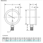 2-1/2" Oil Filled Pressure Gauge - Stainless Steel Case, Brass, 1/4" NPT, Lower Mount Connection, 0-300PSI