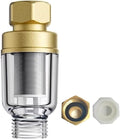 FA22 MINI Brass Sediment Filter, 50 Micron, Reusable Water Filter, Anti Scale, Anti Clothes Yellow, Traps Rust/Mud/Sand, Compact Portable
