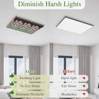 Fluorescent Light Covers for Ceiling Lights Colorful Flowers Magnetic Light Filters 2 Pack 4x2 ft Abstract Lines Floral Ceiling Lights Cover for Classroom Office School Home Drop Lamp Decor