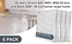 BPS1FA30 Range Hood Grease Filter 11-3/4" x 14-1/4" (4-Pack) Multi-layer Aluminum Mesh Filter,Replaces 99010299 NuTone Allure 30" WS1 QS2 and Broan QS1 30" by oneket