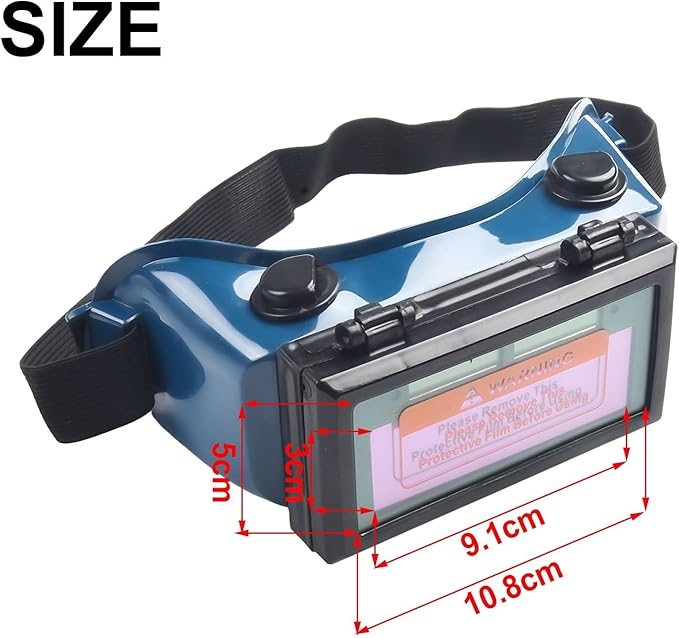 Auto Darkening LCD Welding Lens for MIG for TIG for MMA, Solar Powered Welding Eyepiece with DIN3-11 Shade, 108x50mm Filter, PVC+LCD Glass, for Protection During Grinding and Cutting