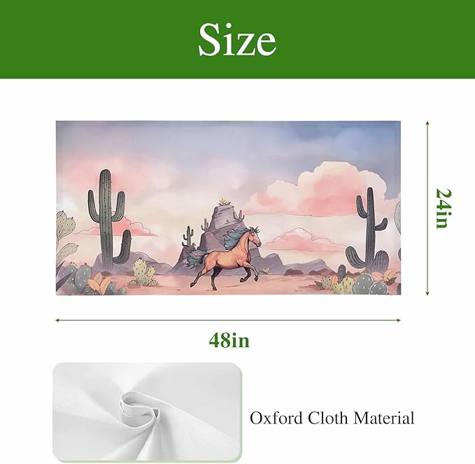 Fluorescent Light Covers for Drop Ceiling Watercolor Running Horse Cactus Magnetic Light Filters, Desert Hill Ombre Sky Ceiling Shade Filters for Home Classroom Office,2x4 ft,1Pack