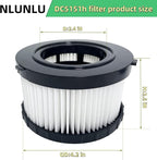 (2pieces) DC5151H HEPA filter replacement accessory, compatible with DEWALT dry wet vacuum DCV517B DC515 DCV517, equipped with 1 reusable cleaning brush