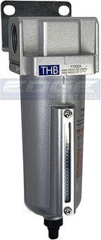 3/4" NPT Industrial Particulate Filter, Removes Water, Moisture, Debris from Compressed Air Lines, 5oz Bowl (175 PSI Max)