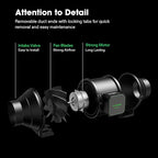 VIVOSUN Smart Air Filtration S6 Kit 6", AeroZesh S6 Inline Duct Fan with E12 Speed Controller, Carbon Filter & 8' Ducting, Cooling & Ventilation System for Grow Tents, Indoor Gardening, Hydroponics