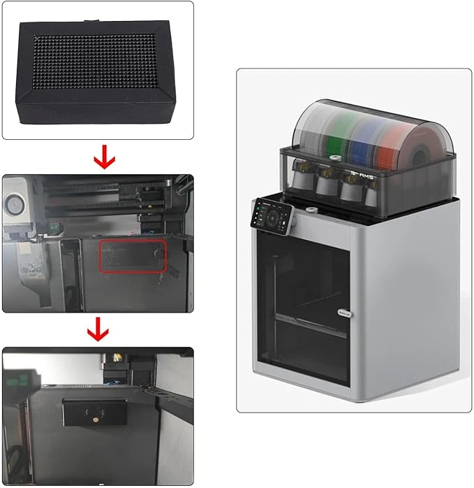 3D Printer Activated Carbon Air Filter, VOC Absorber, 1440hrs Lifespan, with P1P P1S X1, for P1 X1 Parts