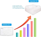 100 PCS New 3D Cutting PM 2.5 Activated Carbon Filter, 5 Layers 3D Pm2.5 Filter Insert Dustproof Air Pollution Replaceable Protective Filter Large Size