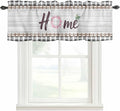 Spring Flowers Curtain Valances for Windows, Kitchen Valance Window Treatment, Farmhouse Watercolor Black Plaid Wood Grain Light Filtering Block Curtains for Bathroom/Bedroom/Living Room 42'' x 12''