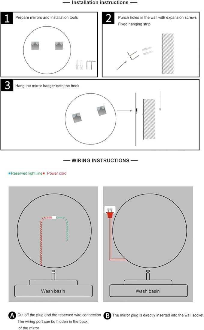 Led Mirror for Bathroom,Bathroom Mirrors for Vanity,Shatter-Proof,with Dimming & 3 Color Modes,Heated Demister Pad,Anti-Fog,Hanging Vanity Mirror,Easy to Install, Easy to Clean (Size : 60x60cm)