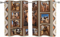 2 Panel Kitchen Cafe Curtains, Desert Camels Sunlight Filtering Nature Air Through, Home Decor Window Covering Tier Curtains for Living Room 55W x 39L inch Western Wildlife Brown Animals Country