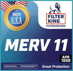Filter King 20x24x1 Air Filter | 4-PACK | MERV 11 HVAC Pleated A/C Furnace Filters | MADE IN USA | Actual Size: 19.5 x 23.5 x .75"