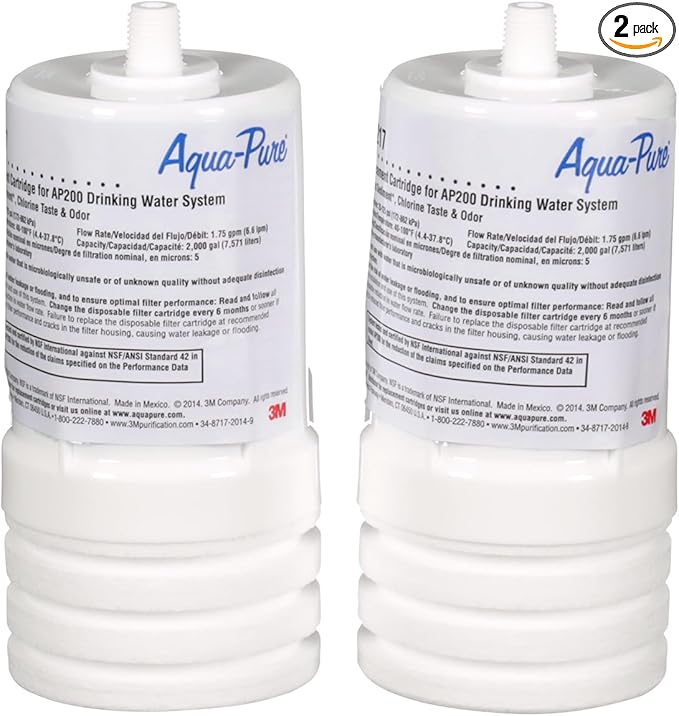 3M Aqua-Pure Under Sink Replacement Water Filter Cartridge AP217, for use in AP200 System (2 count)