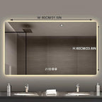 Bathroom Mirror with LED Lights，LED Bathroom Mirror，Smart Lighted Bathroom Mirror for Wall，Energy-Saving LED Smart Mirrors，with Demister Pad，Three-Color Light(H60*W80cm/H23.6*W31.5IN)