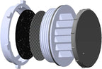 Louvered Vent, Bug Screen, 60ppi Filter, Seal and Cap, 2.5", Black