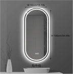 Bathroom Led Mirror ，Bathroom Mirror with LED Lights，Backlit Bathroom Mirror ，LED Mirror for Bathroom，Backlit Lighted Makeup Mirror，with Touch Sensor/Dimming/Demister pad(B,H100*W50cm/H39.4*W19.7IN)