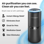 LabCharge Compact Air Purifier - Covers 250 Sq Ft - Ideal for Bedroom or Dorm Room - Silent HEPA Filter Captures Dust and Pollutants - Portable, Mini Air Purifier for Small Spaces