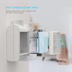 3-in-1 Indoor Dryer Vent, Stainless Steel Screen Filter, Polyester Filter and Water Drawer System, Upgrade Safety Vent Flap, with 4 Pieces Polyester Filters, For Electric Clothes Dryers