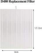 3 Pack D480 Replacement Filter Compatible with Winix D480 Air Cleaner Purifier, True HEPA D4 Filter, Part Number 1712-0100-00, F ilter D4